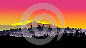 Port-au-Prince Haiti City Colorized Skyline Silhouette Artwork