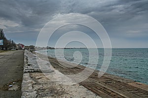 Port, beach in Feodosiya.