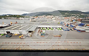 Port of Bergen in cloudy weather