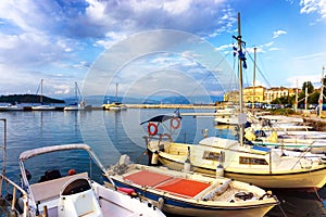 Port and boats in Corfu, Greece