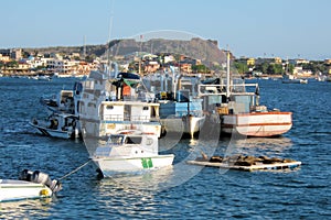 Port with boats, Puerto Baquerizo Moreno, San Cristobal, Galapagos Island photo