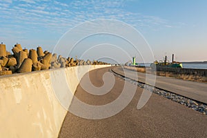 Port breakwater jetty in Wladyslawowo harbor