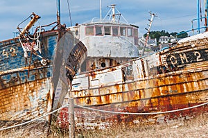 Port of Camaret-sur-mer with its boats, its lighthouse, in FinistÃÂ¨re in Brittany photo