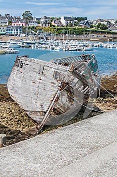 Port of Camaret-sur-mer with its boats, its lighthouse, in FinistÃÂ¨re in Brittany photo