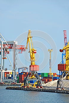 Port cargo crane and container