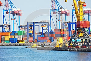 Port cargo crane and container