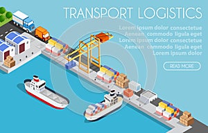 Port cargo ship transport logistics