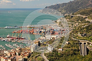 Port from Castello di Arechi. Salerno. Italy