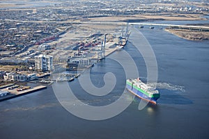 Port of charleston and ship