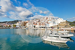 The port in the Chora of Skopelos, Greece