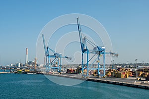 The Port of Civitavecchia, containerized cargo dock, Lazio, Italy