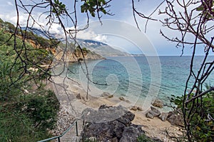 Port and Coastline of village of Pesada, Kefalonia, Ionian islands, Greece