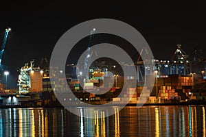 Port of La Spezia at night - Liguria Italy