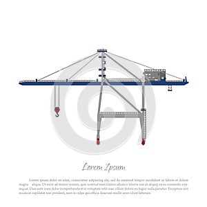 Port crane. Cargo lift for loading containers to the ship