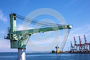 Port crane in sea port, Odessa, Ukraine