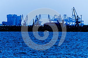 Port Cranes Silhouettes