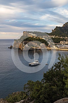 Port de Soller Sa Creu old lighthouse view photo