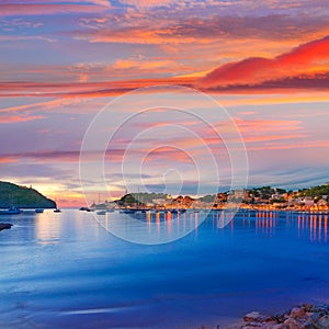 Port de Soller sunset in Majorca at Balearic island