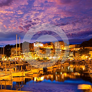 Port de Soller sunset in Majorca at Balearic island