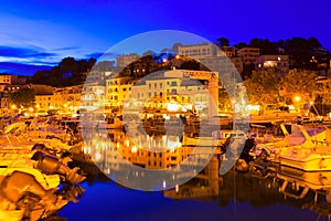 Port de Soller sunset in Majorca at Balearic island