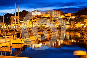 Port de Soller sunset in Majorca at Balearic island