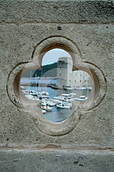 Port in Dubrovnik in the hole