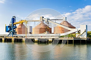 Port Equipment and Reflection in Water