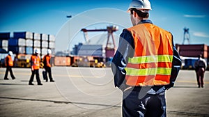 Port facility undergoes thorough security check inspection.AI Generated photo