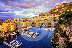 Port Fontvieille harbour in Old Town of Monaco photo