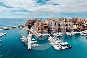 Port of Fontvieille, Monaco, mediterranean sea photo