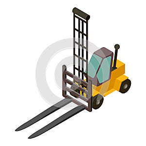 Port forklift icon, isometric style