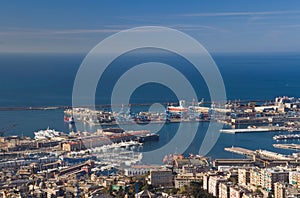 Port of Genoa, panorama photo