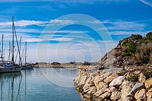 Port Ginesta harbor in Barcelona, Catalonia, Spain