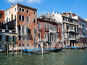 Port of Gondola boats , Venice Italy