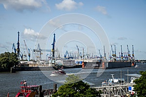 Port Hamburg Germany biggest industrial Harbor