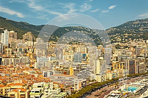 Port Hercule and La Condamine district in the Principality of Monaco during a summer day