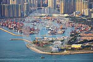Port in Hong Kong city, China
