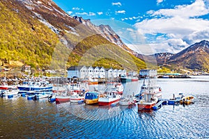 Port of Husoy village on Senja Island