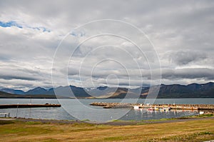 Port of island of Hrisey in Iceland