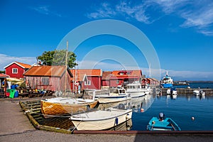 Port on the island Karingon in Sweden