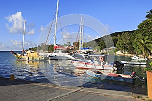 Port on the island of La Digue