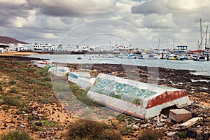 Port of the island of La Graciosa, Caleta de Sebo, Lanzarote, Spain