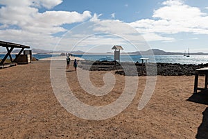 Port of the island of Lobos, near Fuerteventura, where the boats that carry tourists embark and disembark