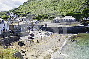 Port Issac beach on a hot sunny summers afternoon