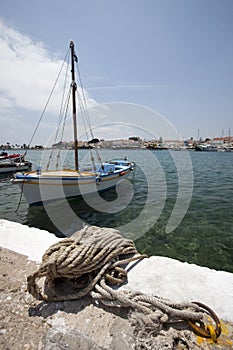 Port in Karlovassi in Greece - island Samos