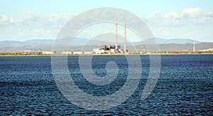 Port and landscape in Piombino, Salivoli, Italy