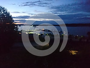 Lake saimaa at summer midnight