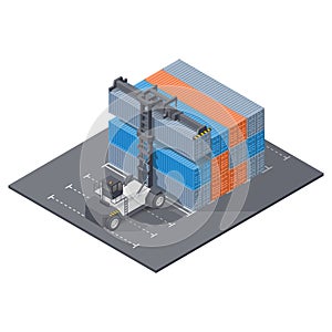 Porta caricatore camini 40 gamba contenitori isometrico icona 