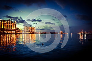 Port Louis Mauritius caudan water font sea night look