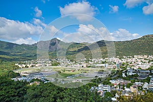 Port Louis Racing Track, aerial view from city fortress